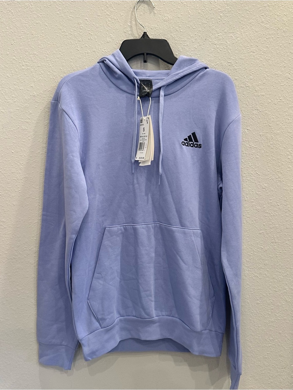 Adidas Lavender Fleece Hoodie NWT Athleisure Pullover Size S